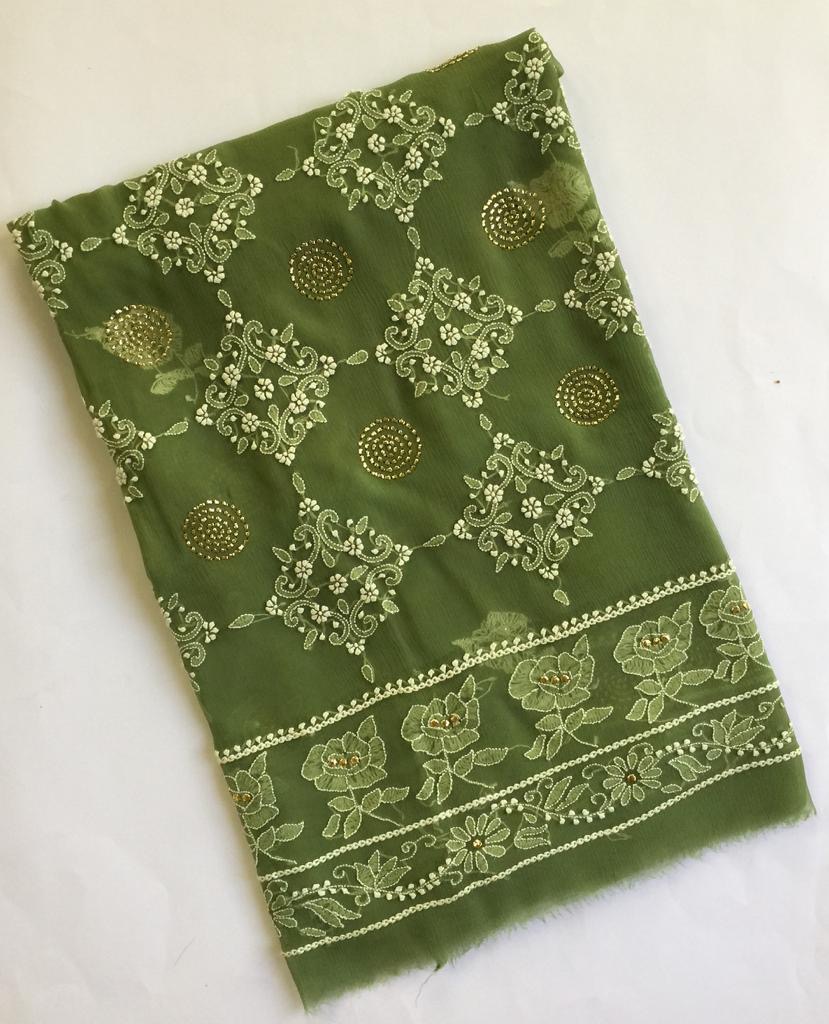 Sea Green Velvet Shawl With Gotta Work (copy)