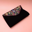 Hand embroidered clutch