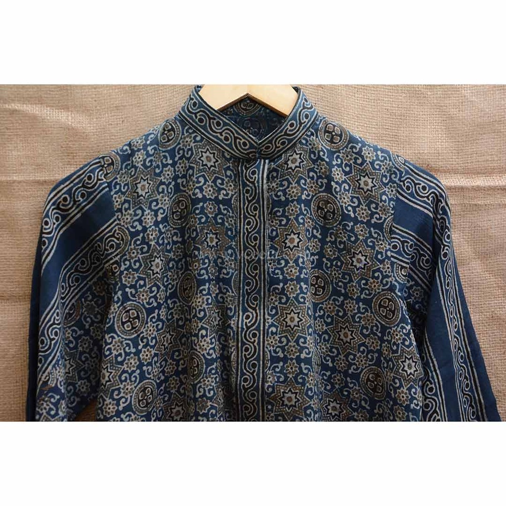 Handmade Block Printed Ajrak Shirt