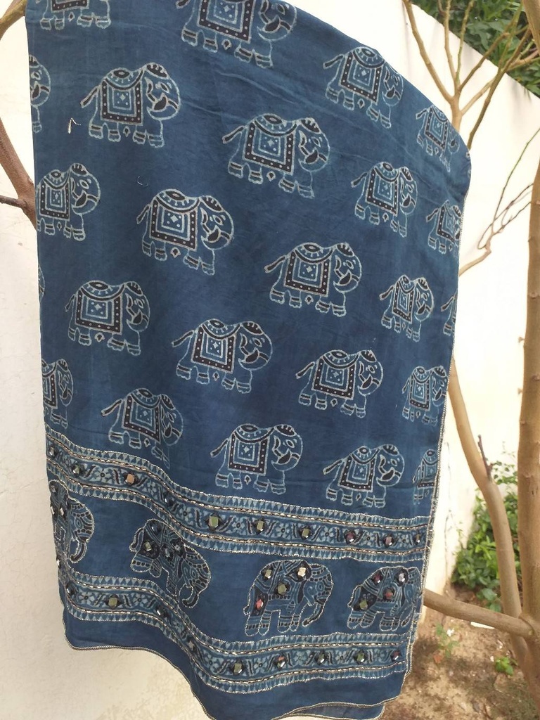 Ajrak shawls with mirror work IMG # 3