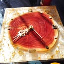 live edge log river clock 