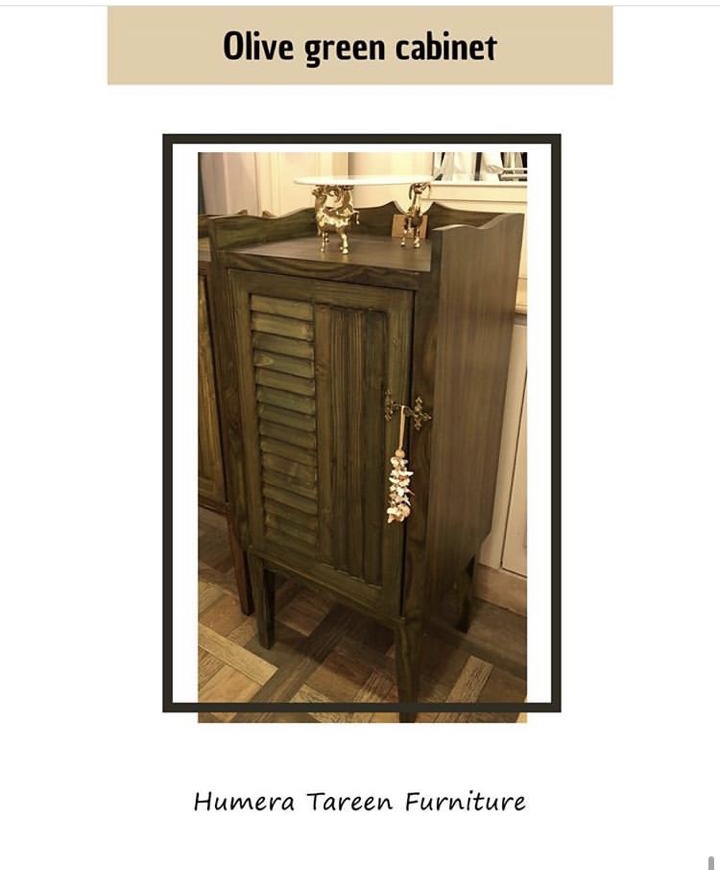 Olive green cabinet