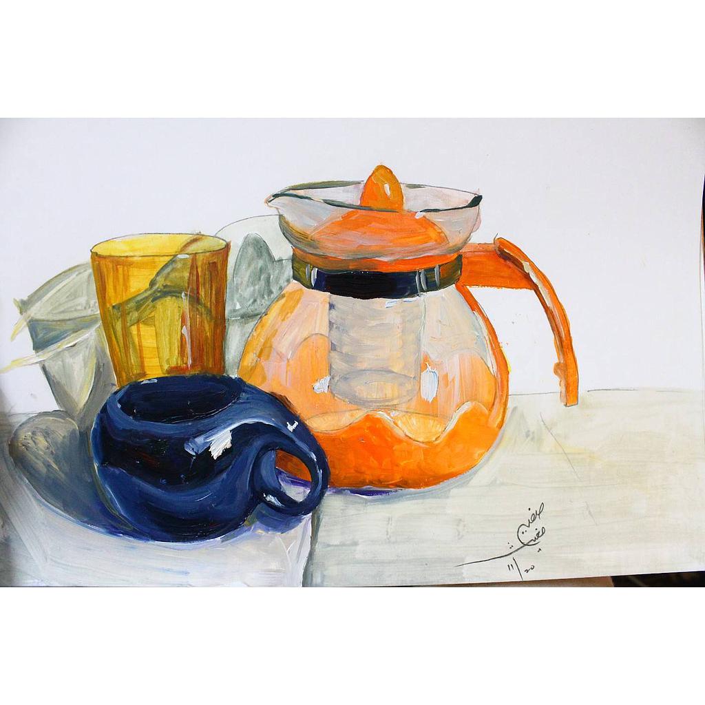 Oil Painting Still-life on Paper