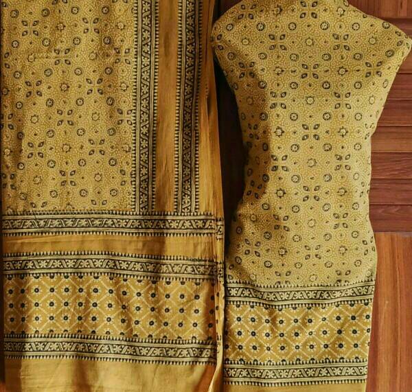 Natural Dyed Block Printed unstitched ladies suit