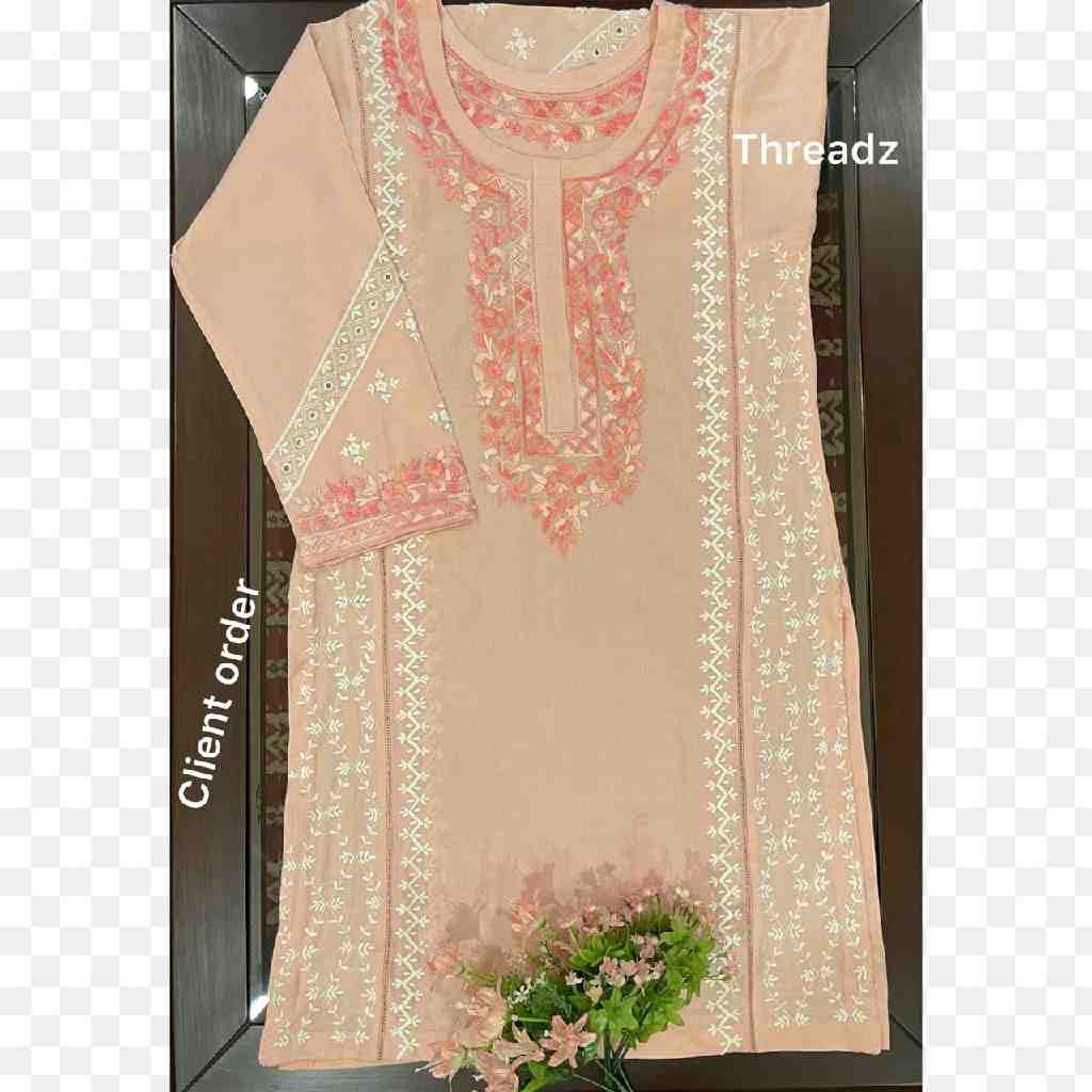 Hand-embroidered Lawn Shirt