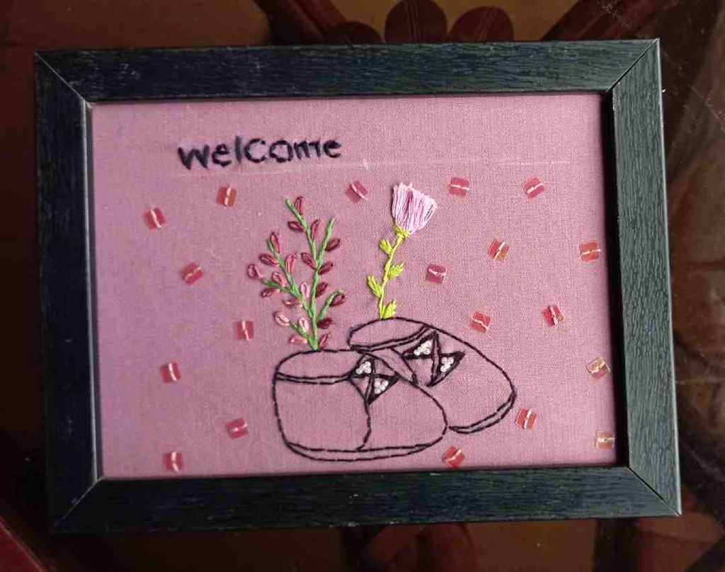 baby welcome embroidered hoop