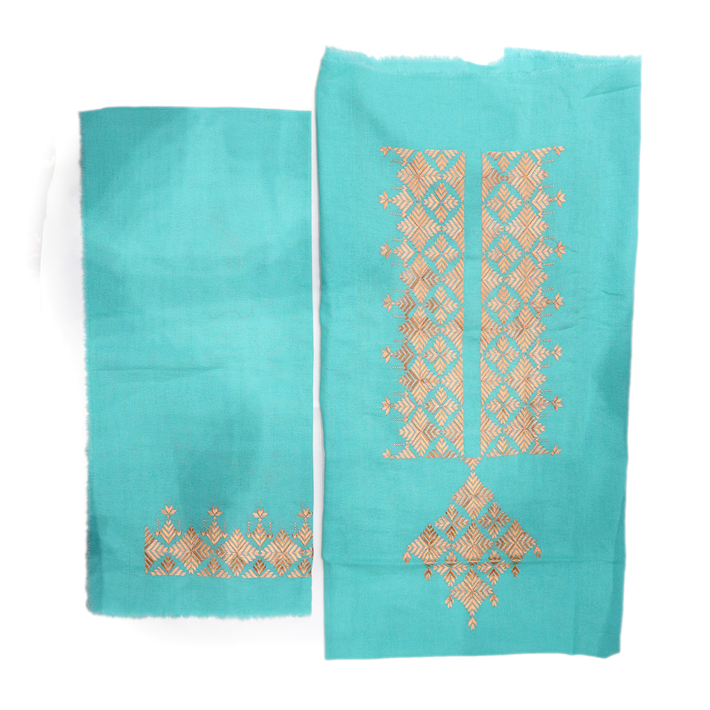 Phulkari embroidered un-stitched suite