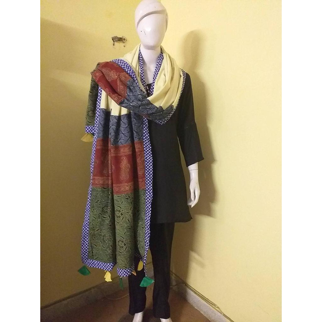 Ajrak Patched Work Shawl