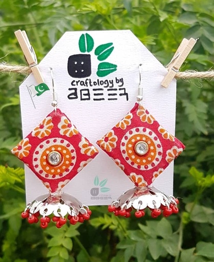 [PK3312-JW-EAR-010446] Ajrak Jhumkay