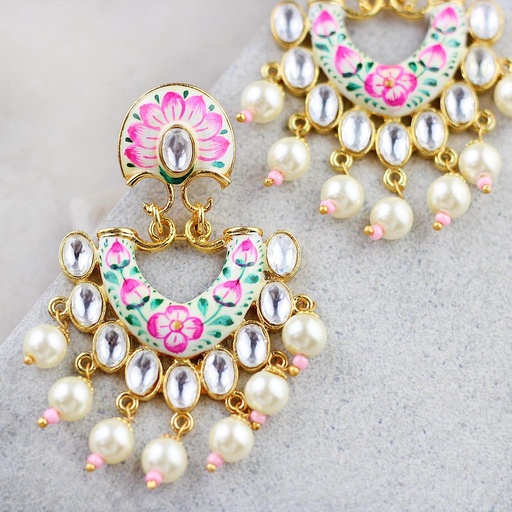 [PK3378-JW-EAR-011022] Statement Hand Painted Pearl Earring