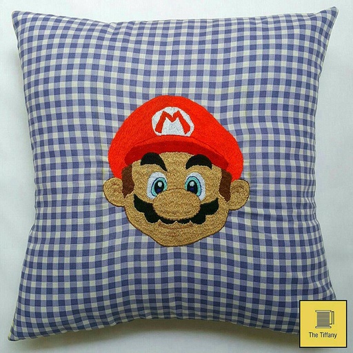 [PK3303-HM-GEN-011407] Checkered Mario Cushion Cover
