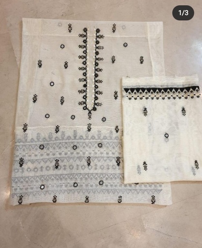 [PK4107-CW-UNS-014626] Hand embroidered Kurta unstitched