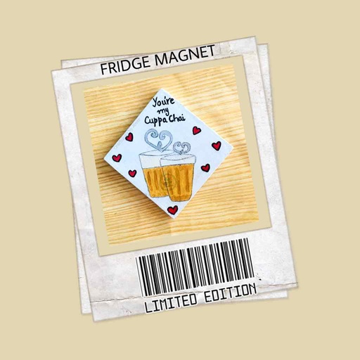 [PK3312-HM-KIT-018777] Cuppa Chai Fridge Magnetic 