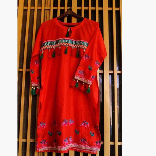 [PK6786-CK-KUR-019700] Stitched Embroidered Shirt