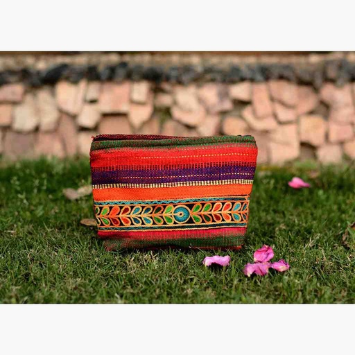 [PK6796-BG-HAN-019810] Hand Embroidered Traditional Bag 