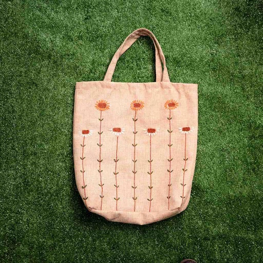 [PK2982-BG-HAN-019971] Hand Embroidered Grocery Bag