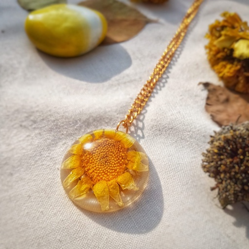 [PK6407-JW-NCK-021735] Sunflower Pendant
