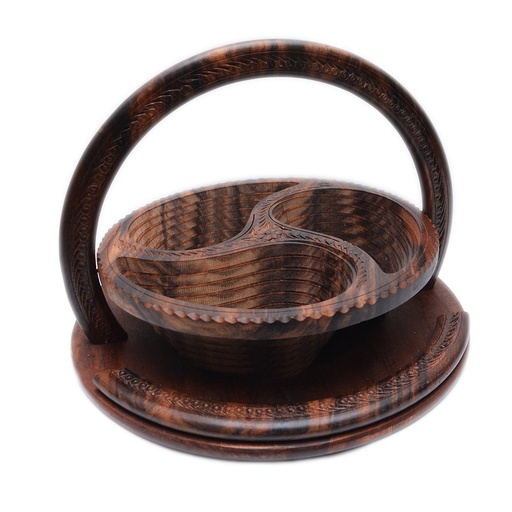 [PK0144-GN-GEN-002273] Handcrafted Wooden Collapsible Basket