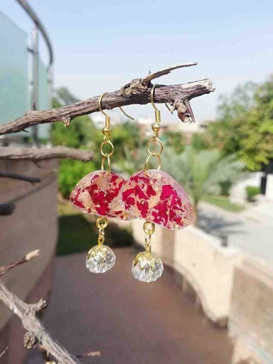[PK4119-JW-EAR-027543] Real Flower Earrings 