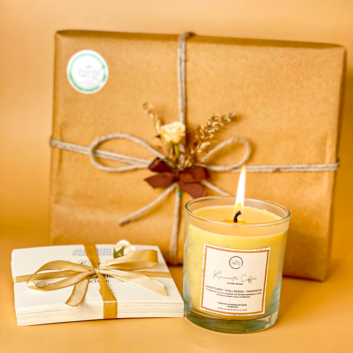 [PK8378-HM-DCR-028212] Romantic Coffee Candle 