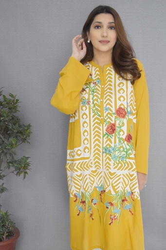 Mustard Rilli Patchwork Kurta