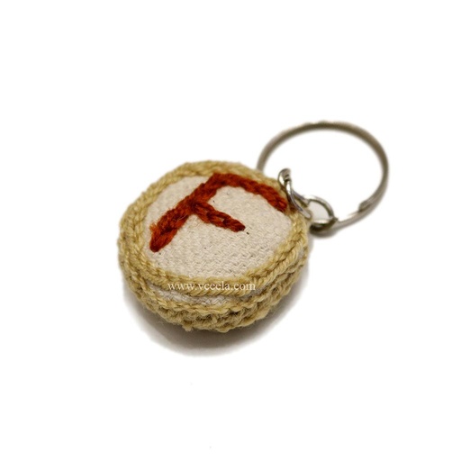 [PK0902-GN-GEN-005086] Alphabet Embroidered Keychain