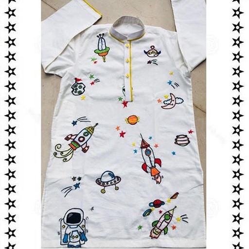 [PK2239-CK-KUR-007258] Kurta for Boys - Space exploration