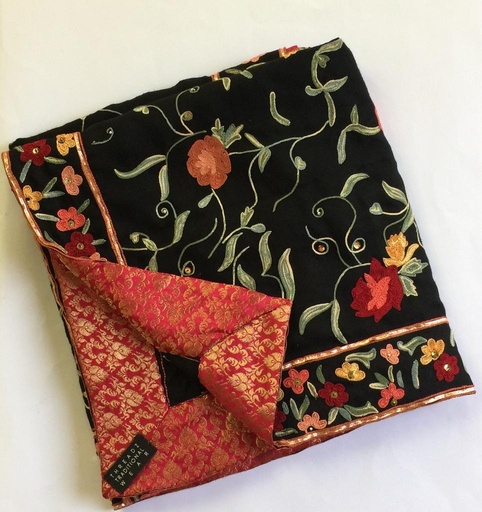 [PK2242-CW-SCF-007291] Pure Pashmina Shawl With Thread And Gotta Work
