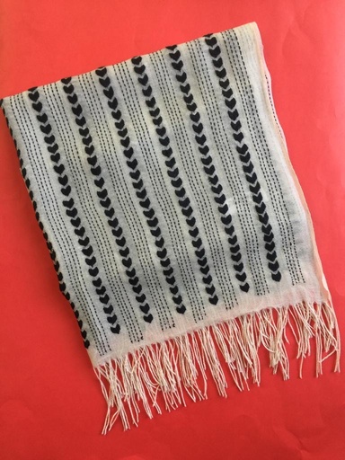 [PK2242-CW-SCF-007296] Pure Pashmina Stole Hand-Embroidery