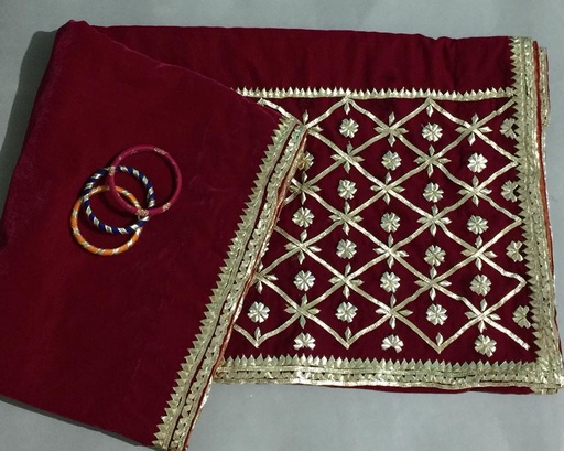 [PK2242-CW-SCF-007301] Velvet Shawl With Gotta Work
