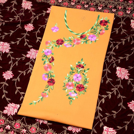 [PK1577-GN-GEN-008057] Ladies hand embroidered shirt piece
